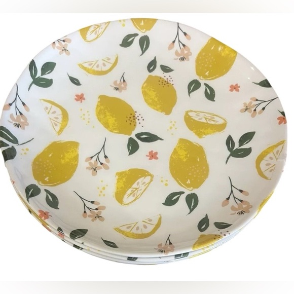12 Piece Lemon Melamine Dinnerware Dish Set Dinner Plates Salad Plates Bowls New - Picture 8 of 8